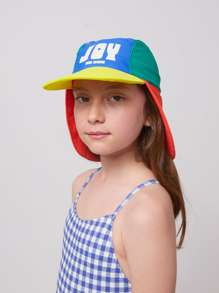 Joy color block swim cap