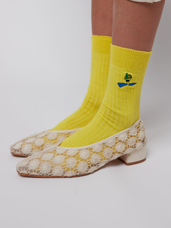 刺繍ロングソックス