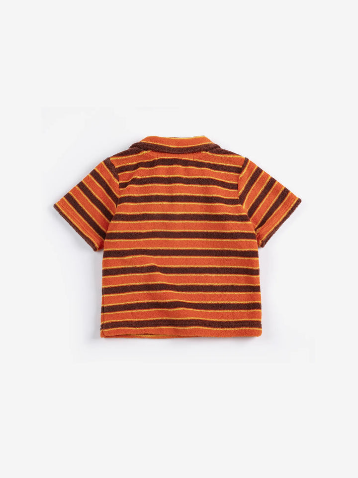 Striped brick terry cloth polo