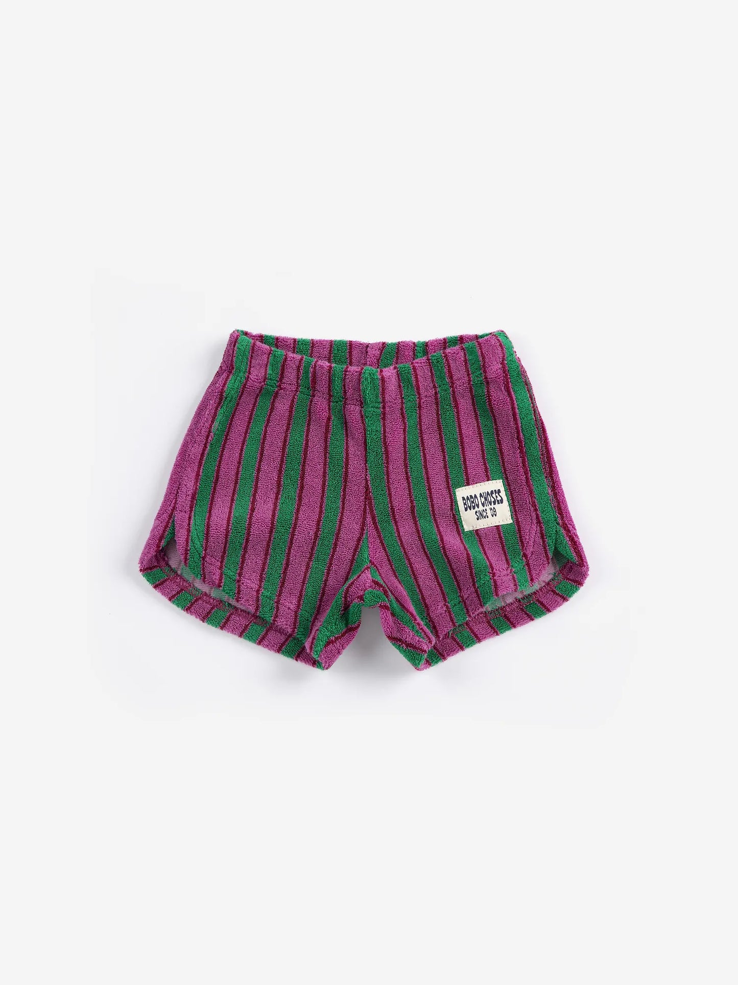 Striped terry cloth shorts