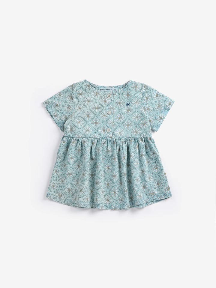 Daisy Mosaic all over woven dress