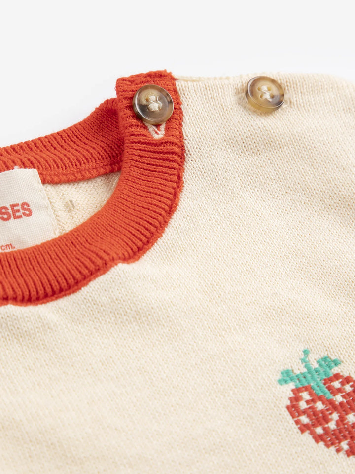 Pixel Strawberry knitted T-shirt