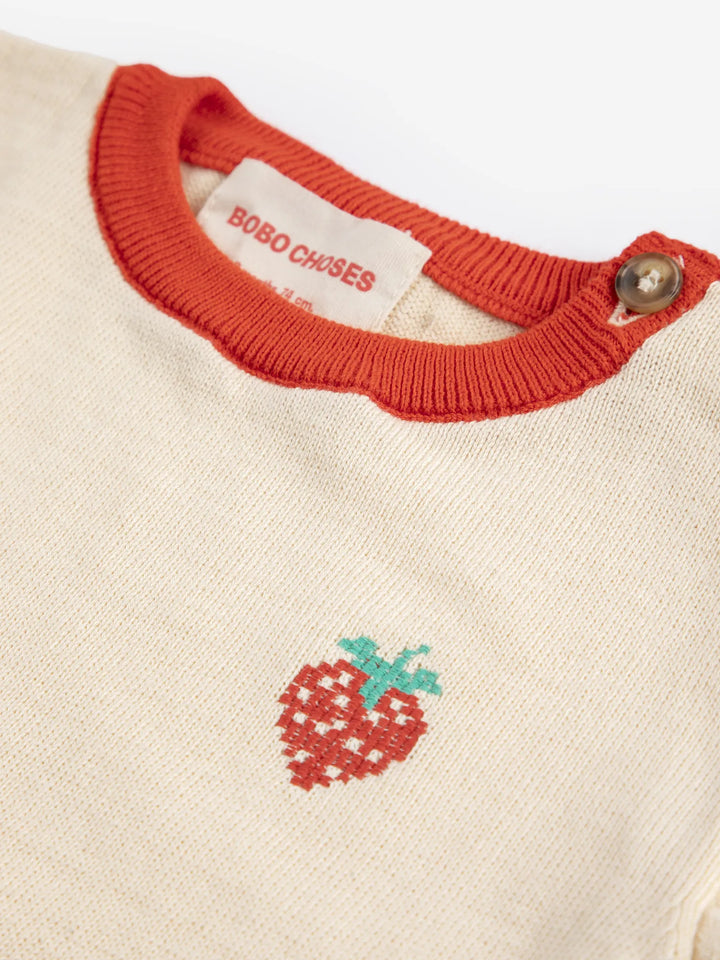 Pixel Strawberry knitted T-shirt