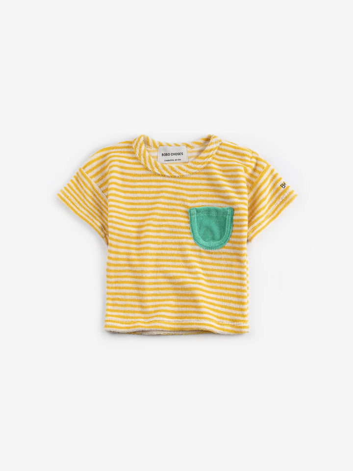 Yellow Stripes terry cloth Tshirt