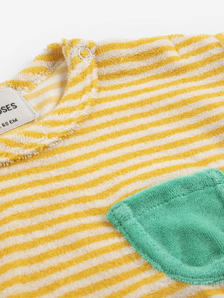 Yellow Stripes terry cloth Tshirt