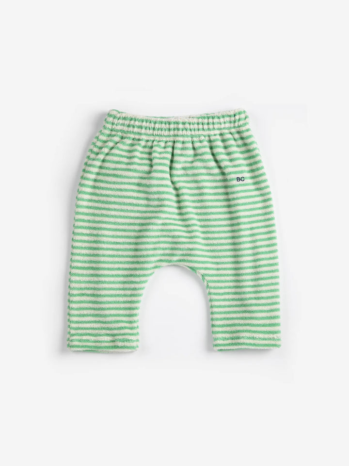 Green Stripes terry cloth harem pants