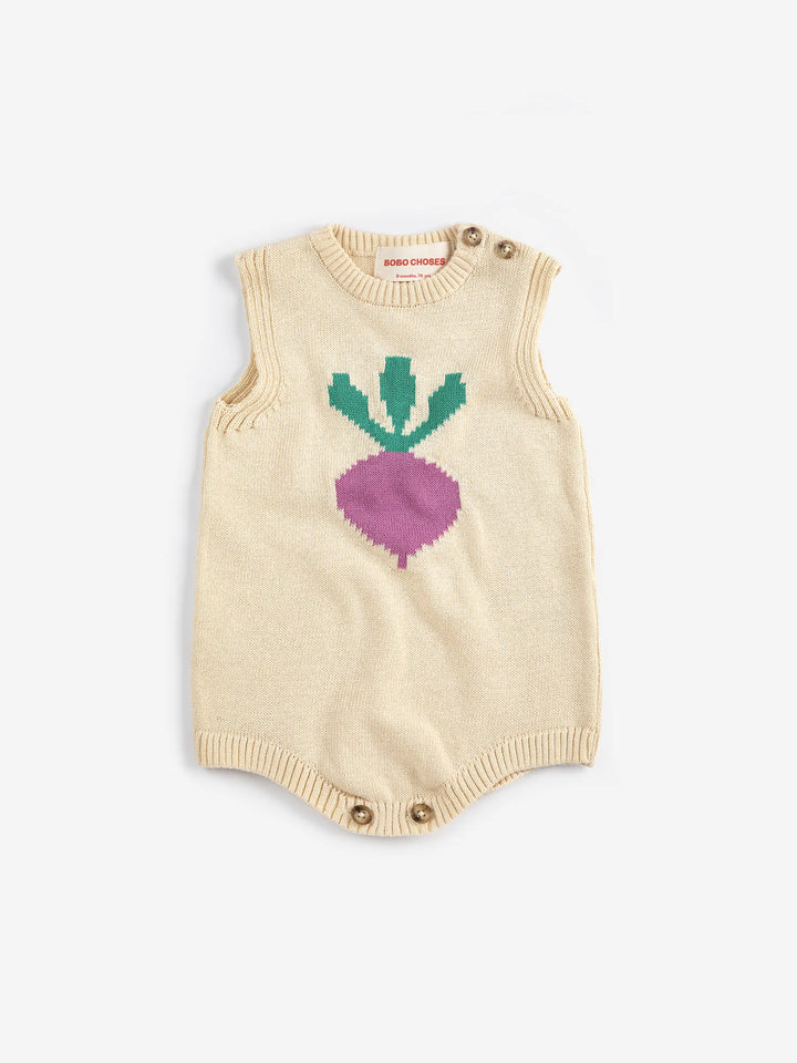 Pixel Sugar Beet knitted romper