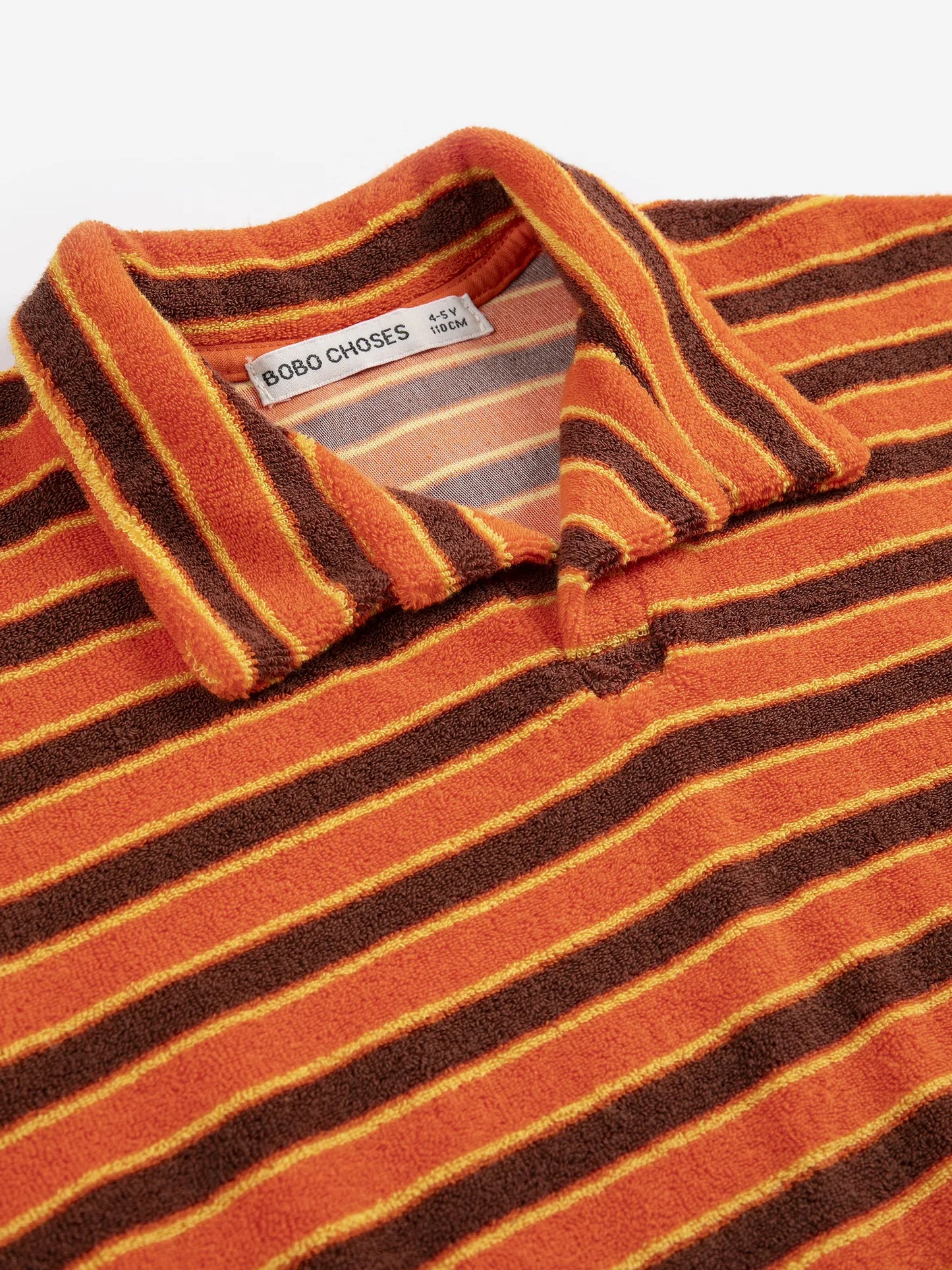 Striped Brick terry cloth polo