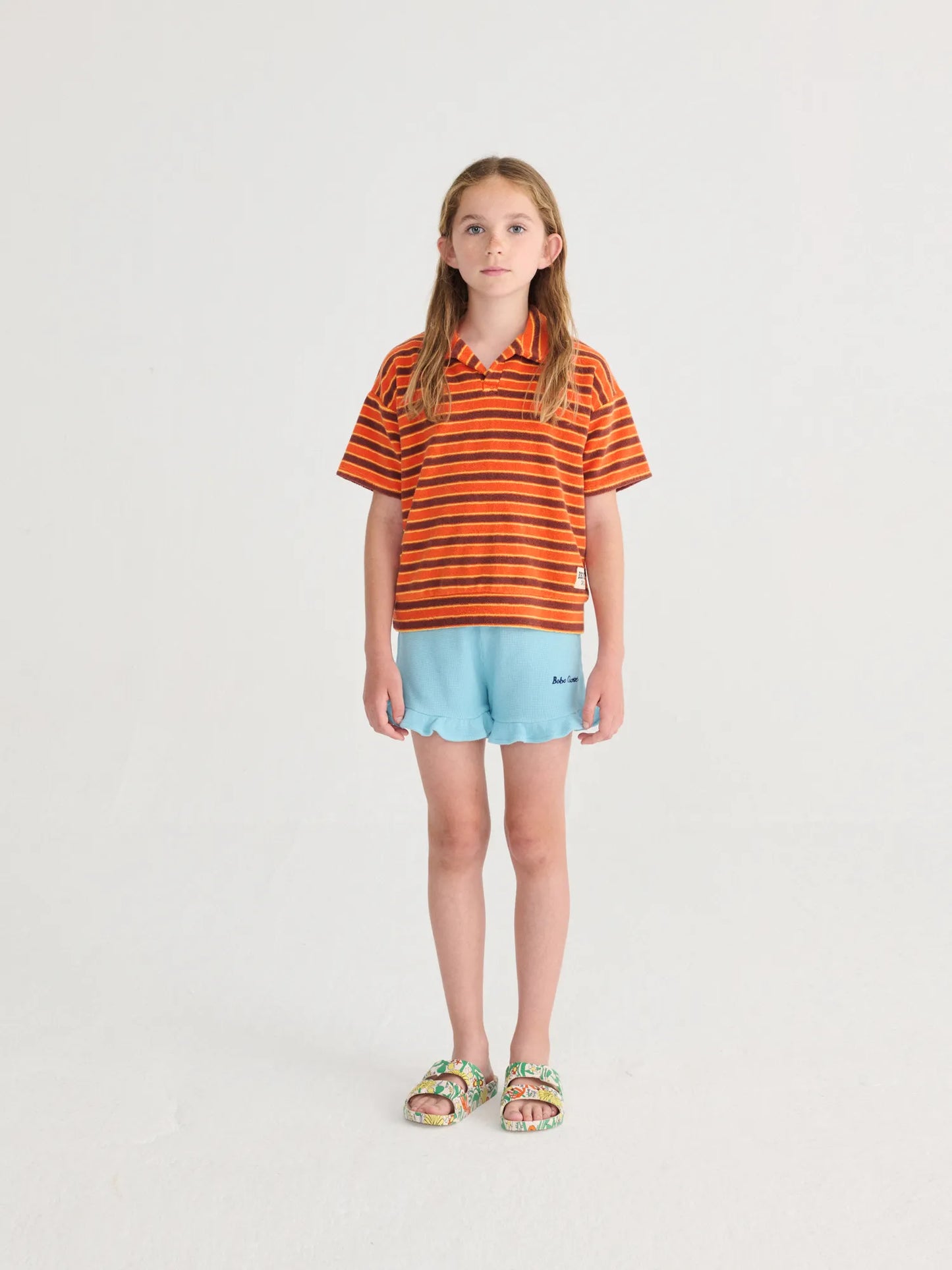 Striped Brick terry cloth polo