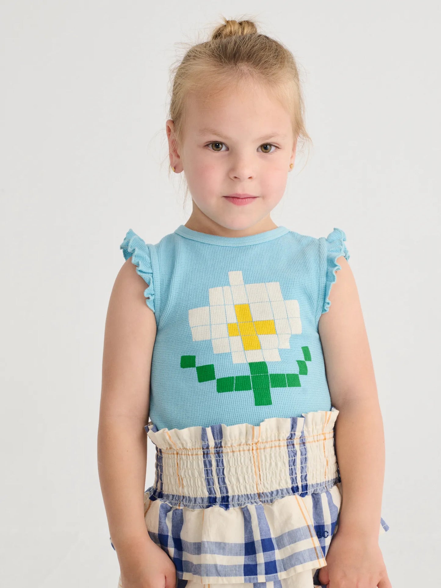 Pixel Daisy ruffled top