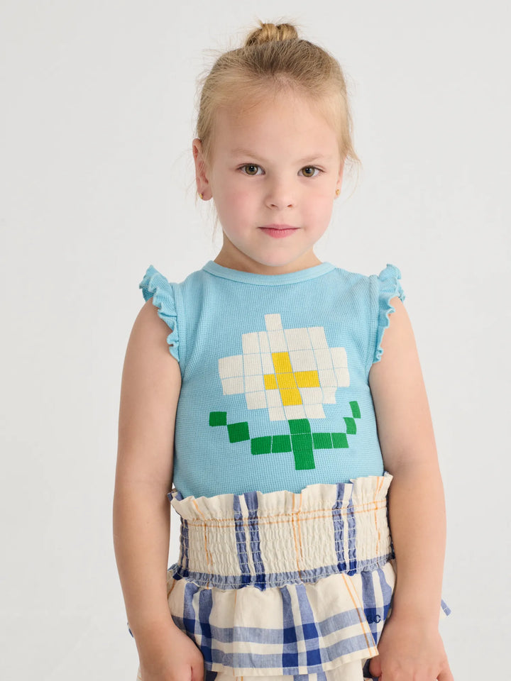 Pixel Daisy ruffled top