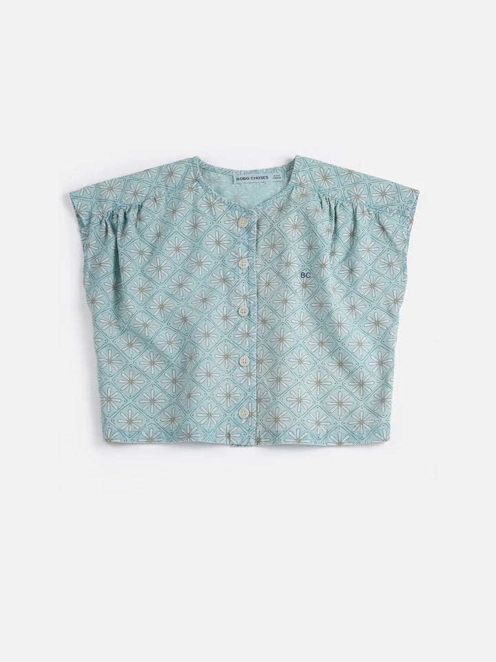 Daisy Mosaic all over woven top