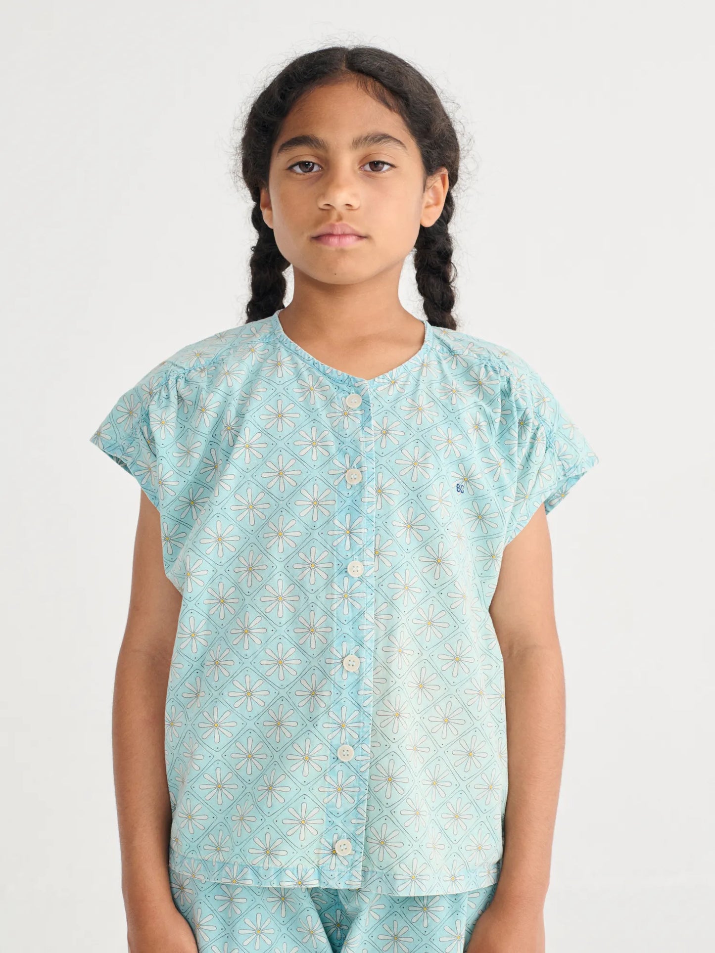 Daisy Mosaic all over woven top