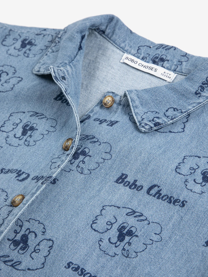Pickle The Dog all over denim shirt