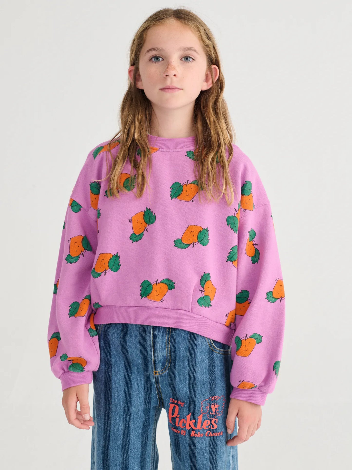 Tangerine all over cropped sweatshirt