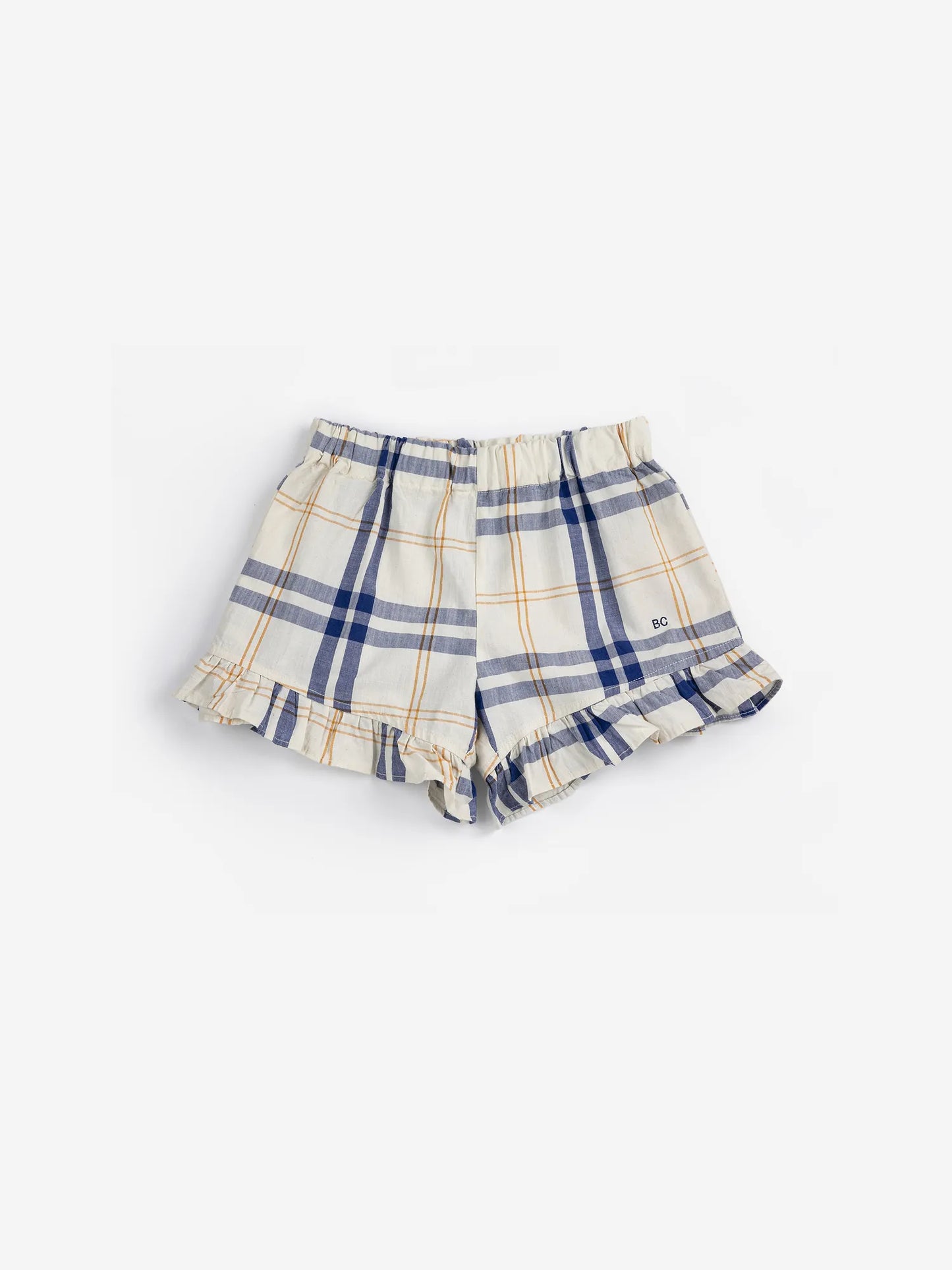 Fun Tartan ruffled woven shorts