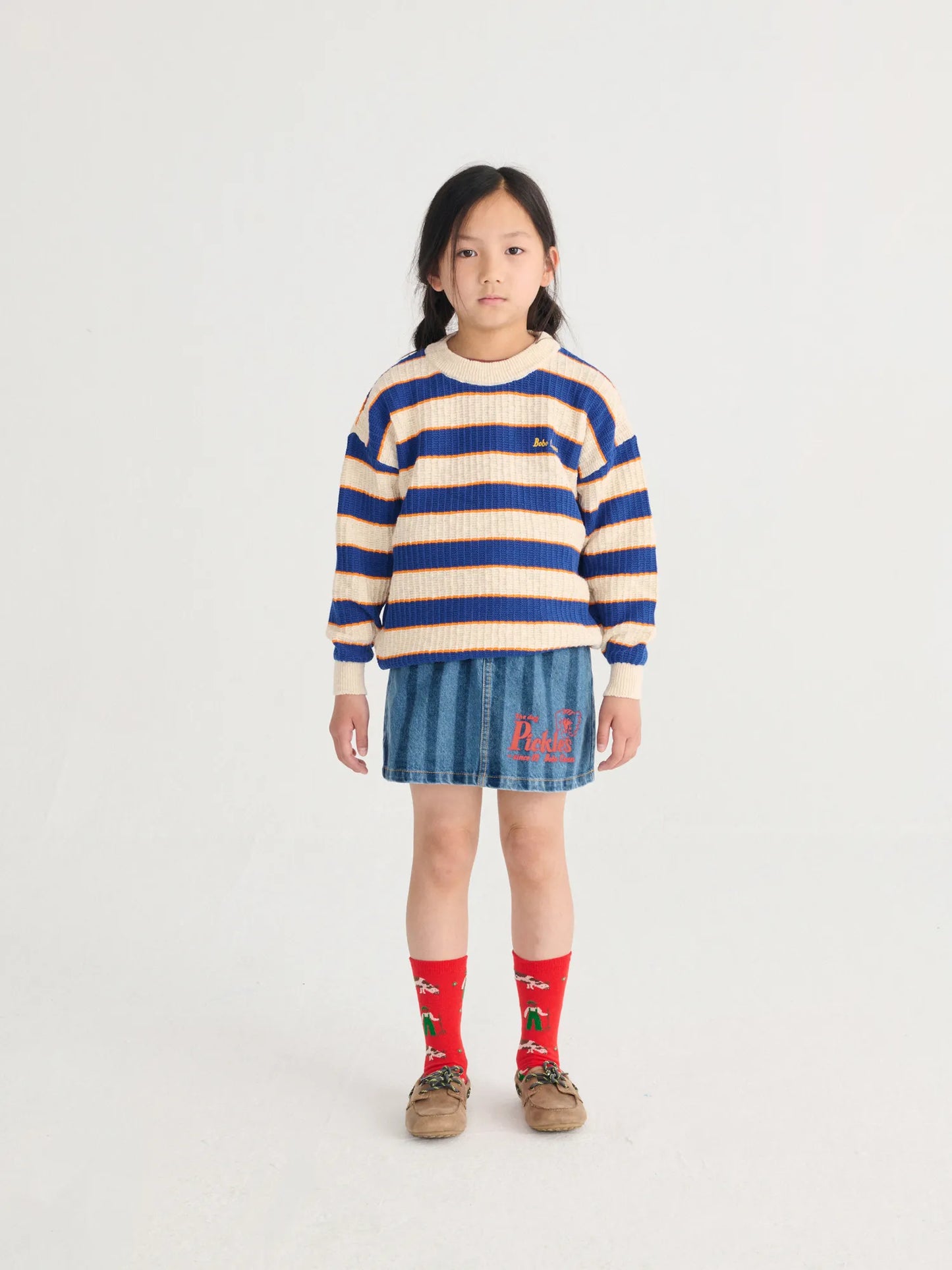 Pickles The Dog Striped denim skirt