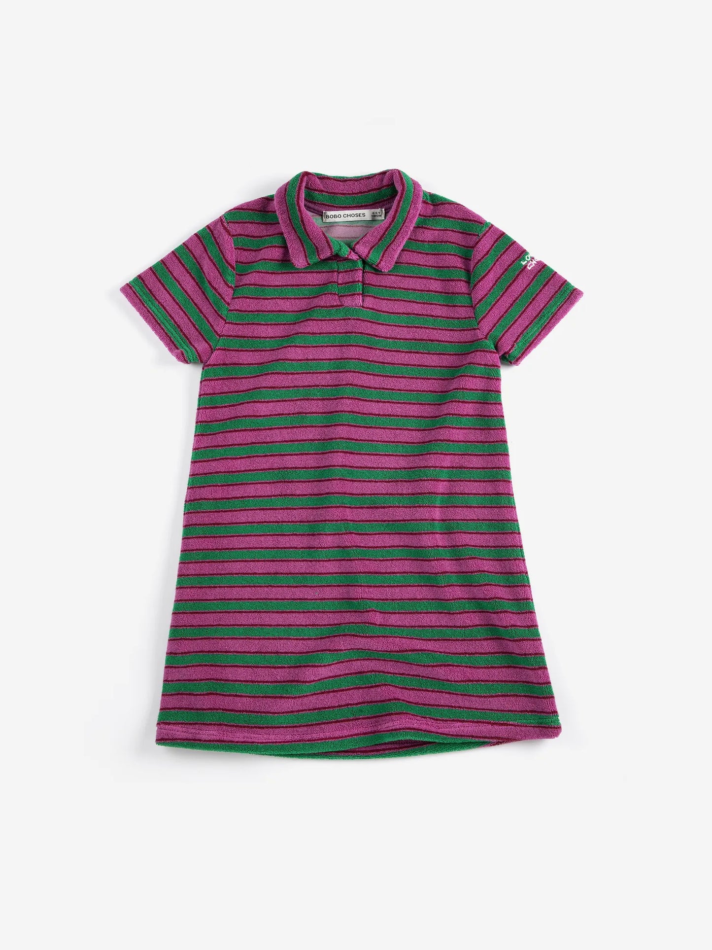 Striped terry cloth polo dress
