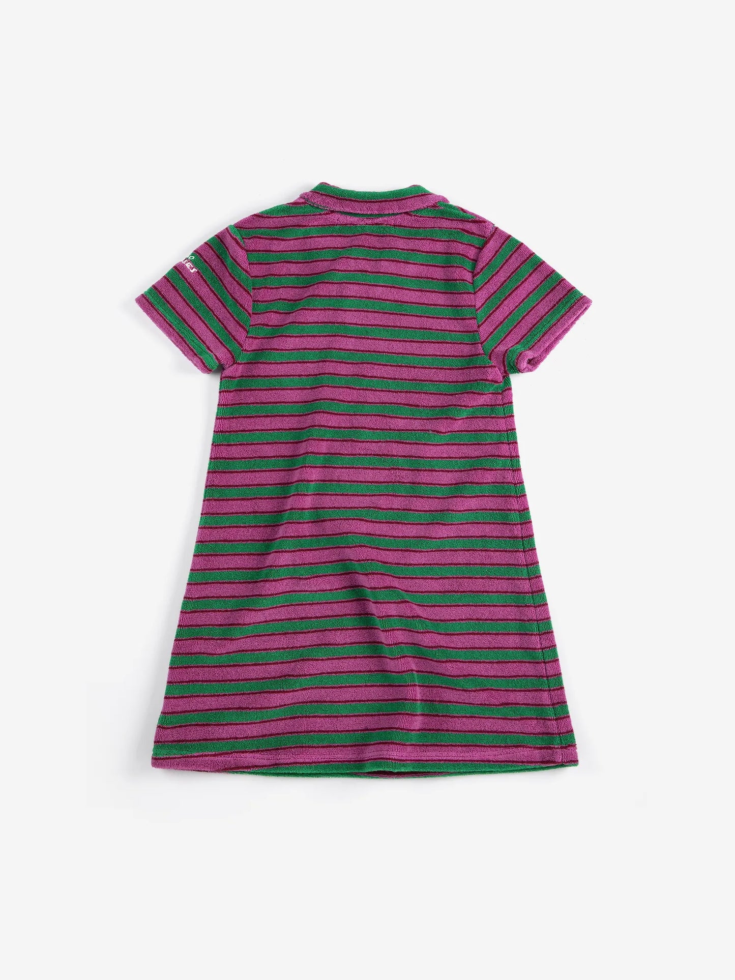 Striped terry cloth polo dress