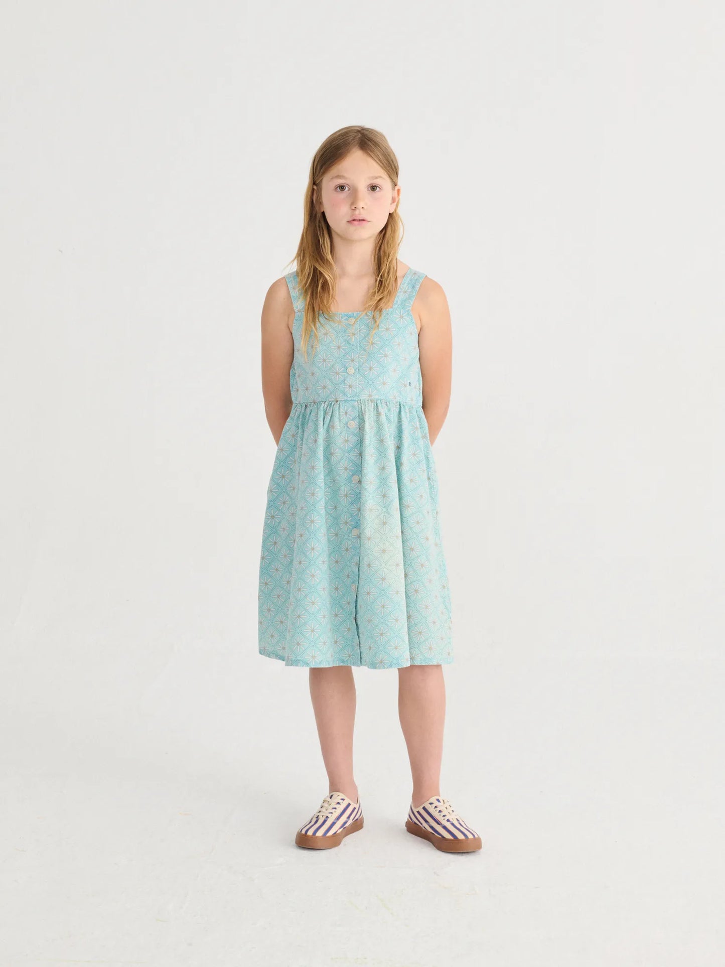 Daisy Mosaic all over woven dress