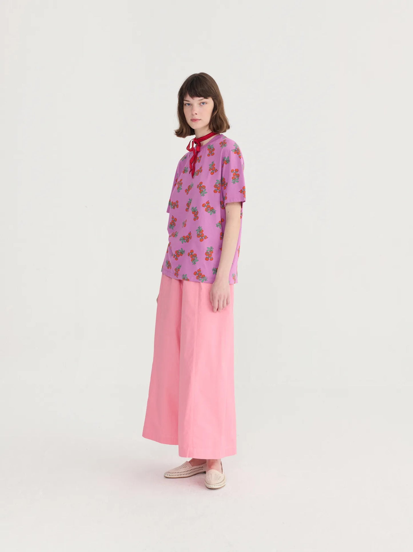 Tomatoes print fitted T-shirt