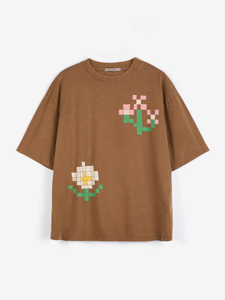 Pixel Flowers oversize T-shirt