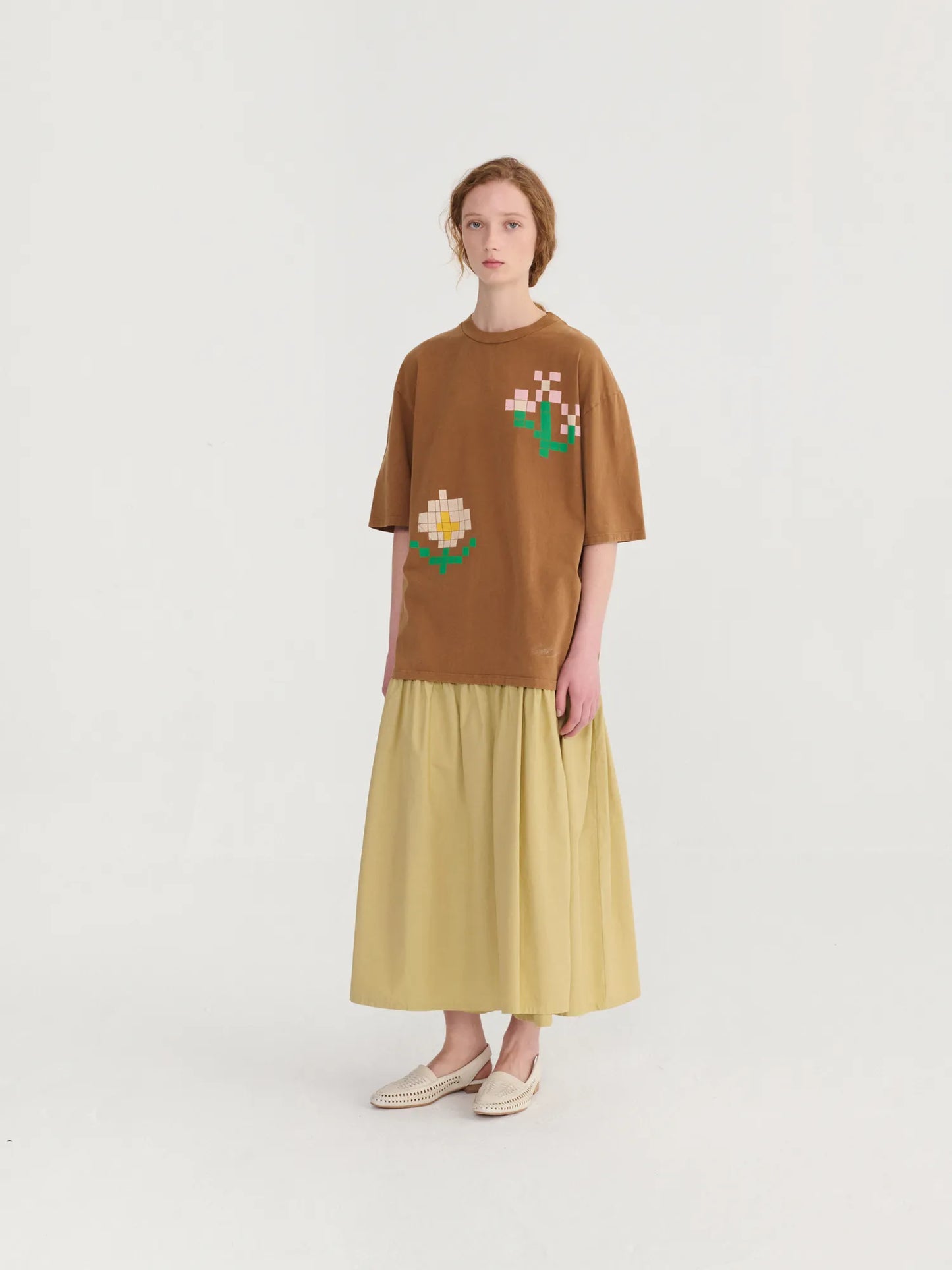 Pixel Flowers oversize T-shirt