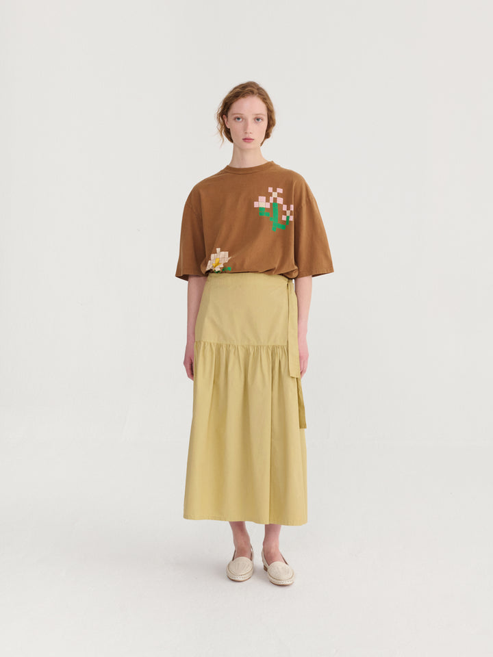 Paper touch wrap skirt