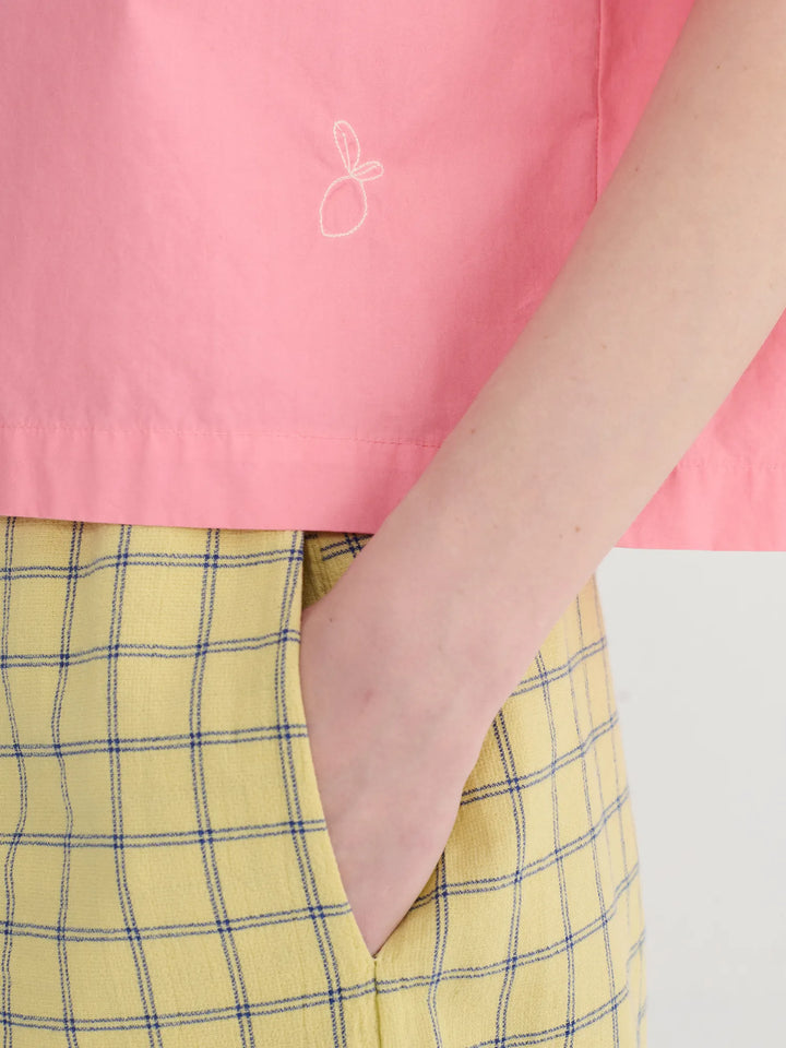 Paper touch cropped blouse