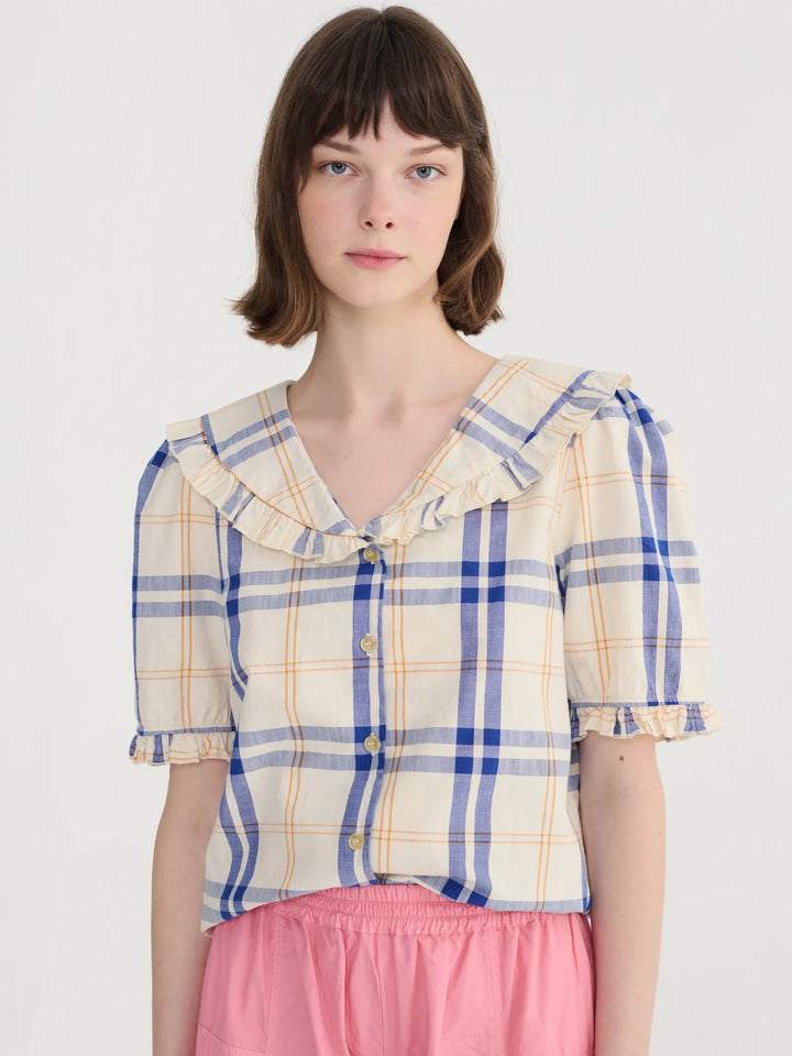 Fun tartan collar shirt