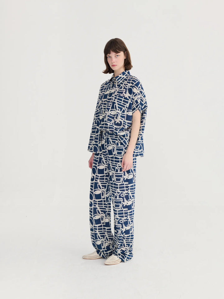 Cookery Festival pattern oversize shirt