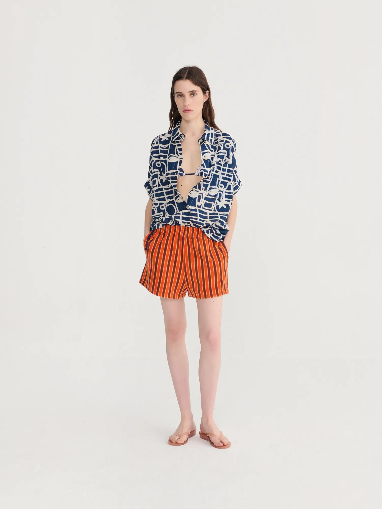 Cookery Festival pattern oversize shirt