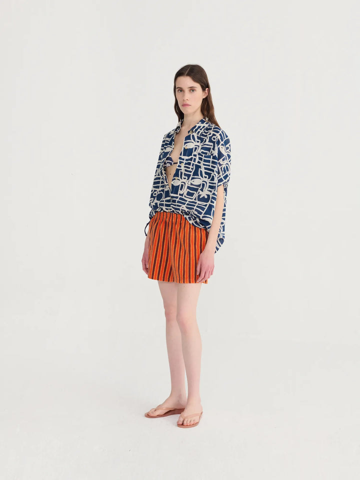 Cookery Festival pattern oversize shirt