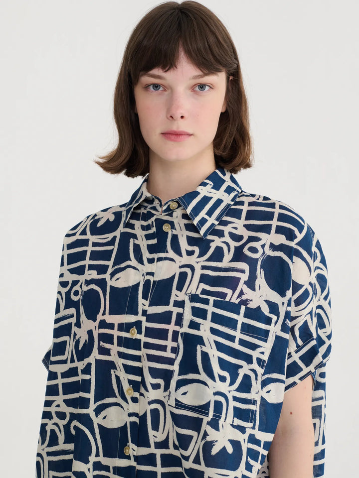 Cookery Festival pattern oversize shirt