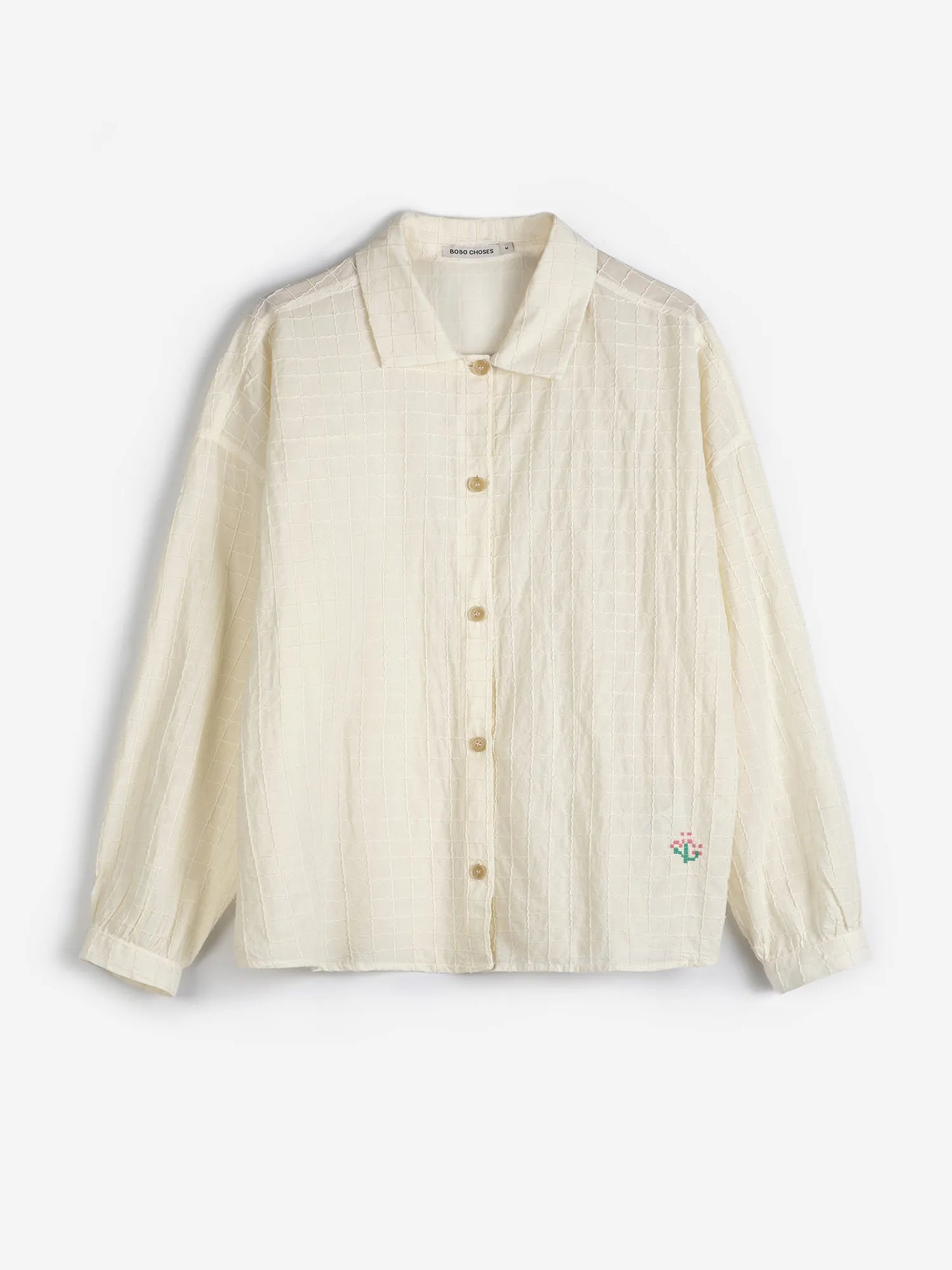 Organic cotton square collar blouse
