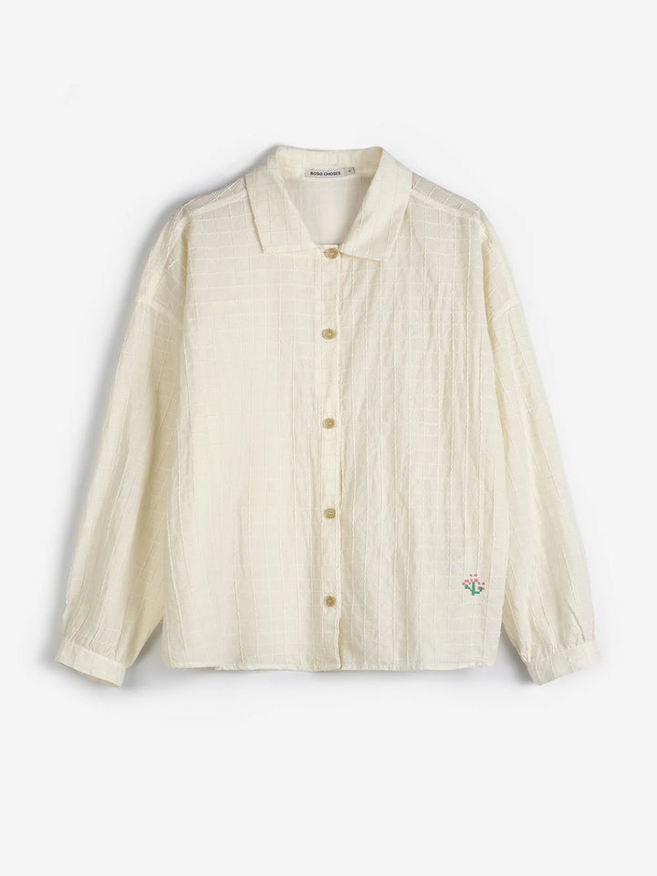 Organic cotton square collar blouse