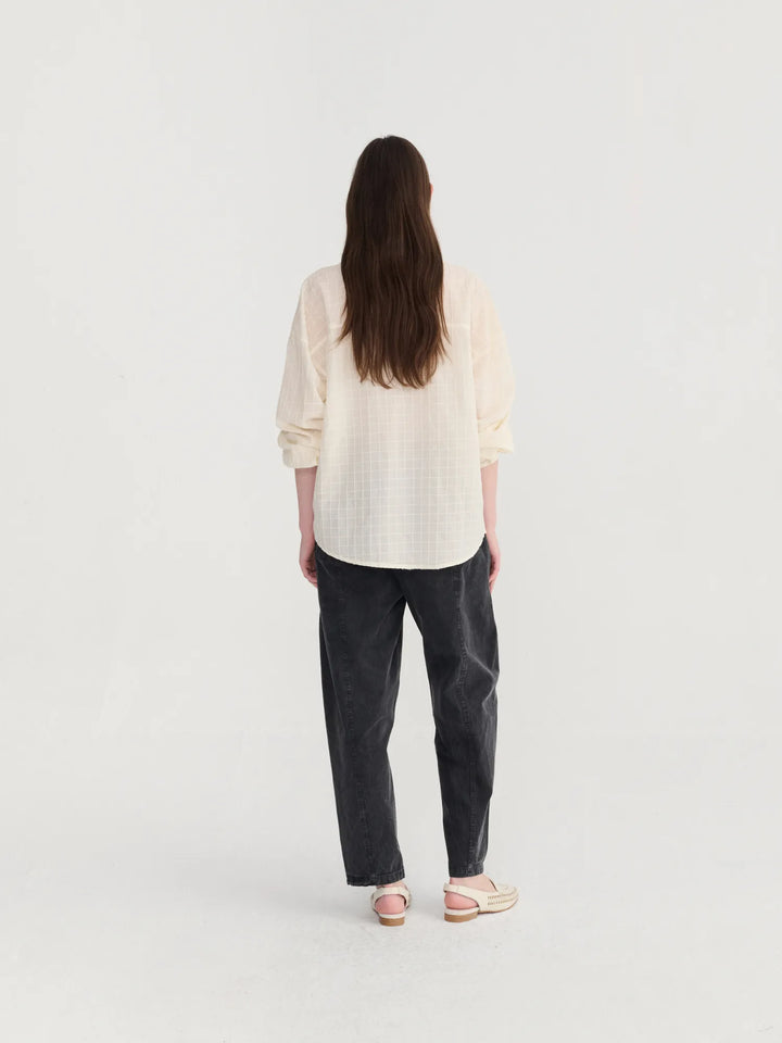 Organic cotton square collar blouse