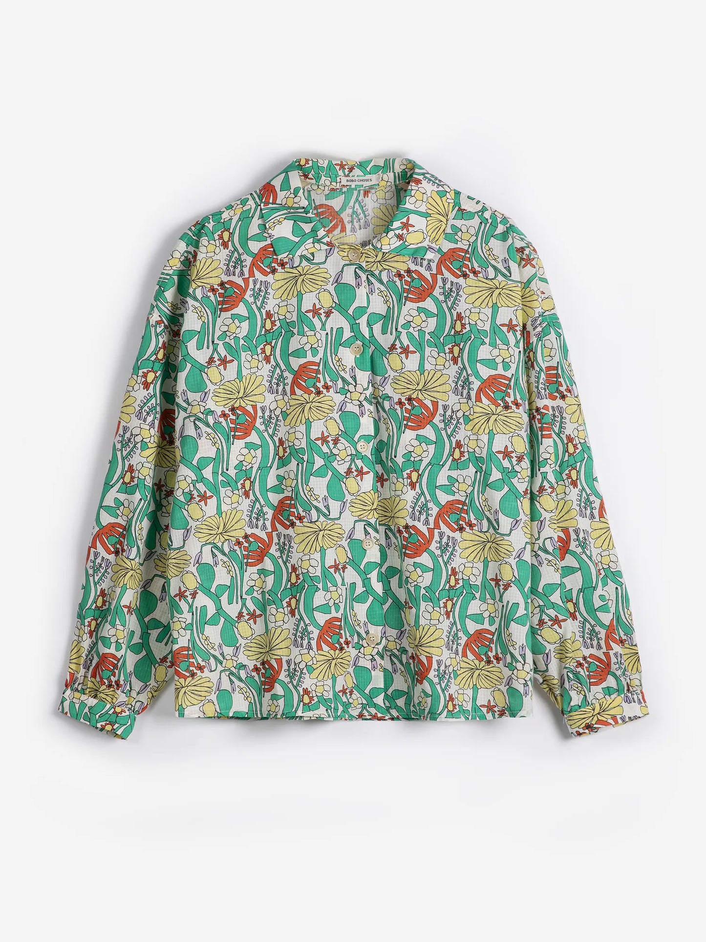 Color herbalist pattern collar shirt