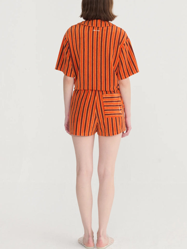 Striped terry shorts