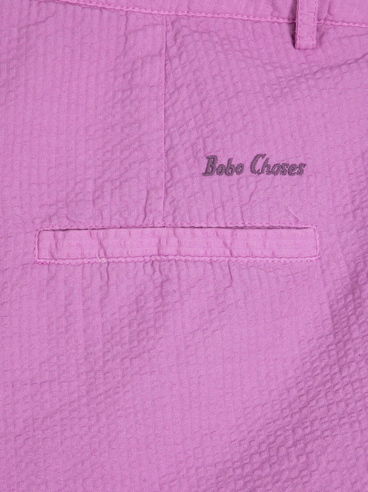 Pleated seersuker shorts