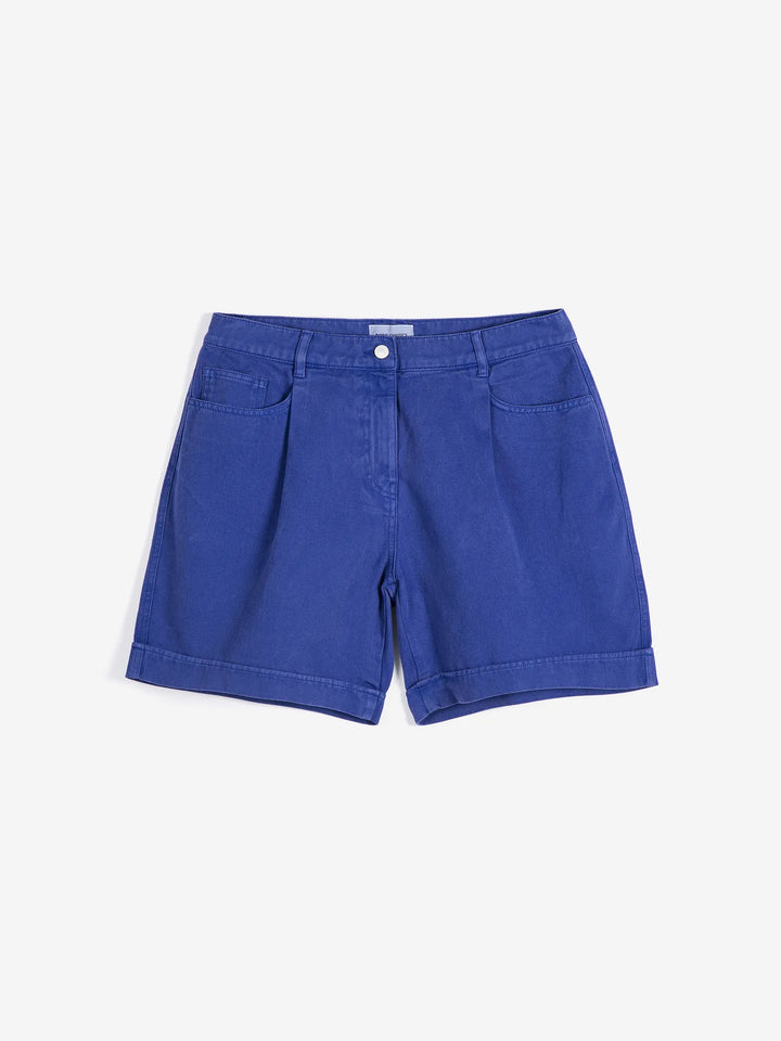 Pleated twill bermudas
