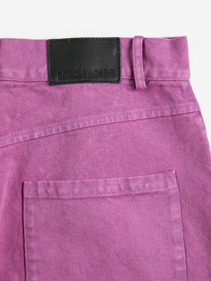 Washed twill boot cut pants