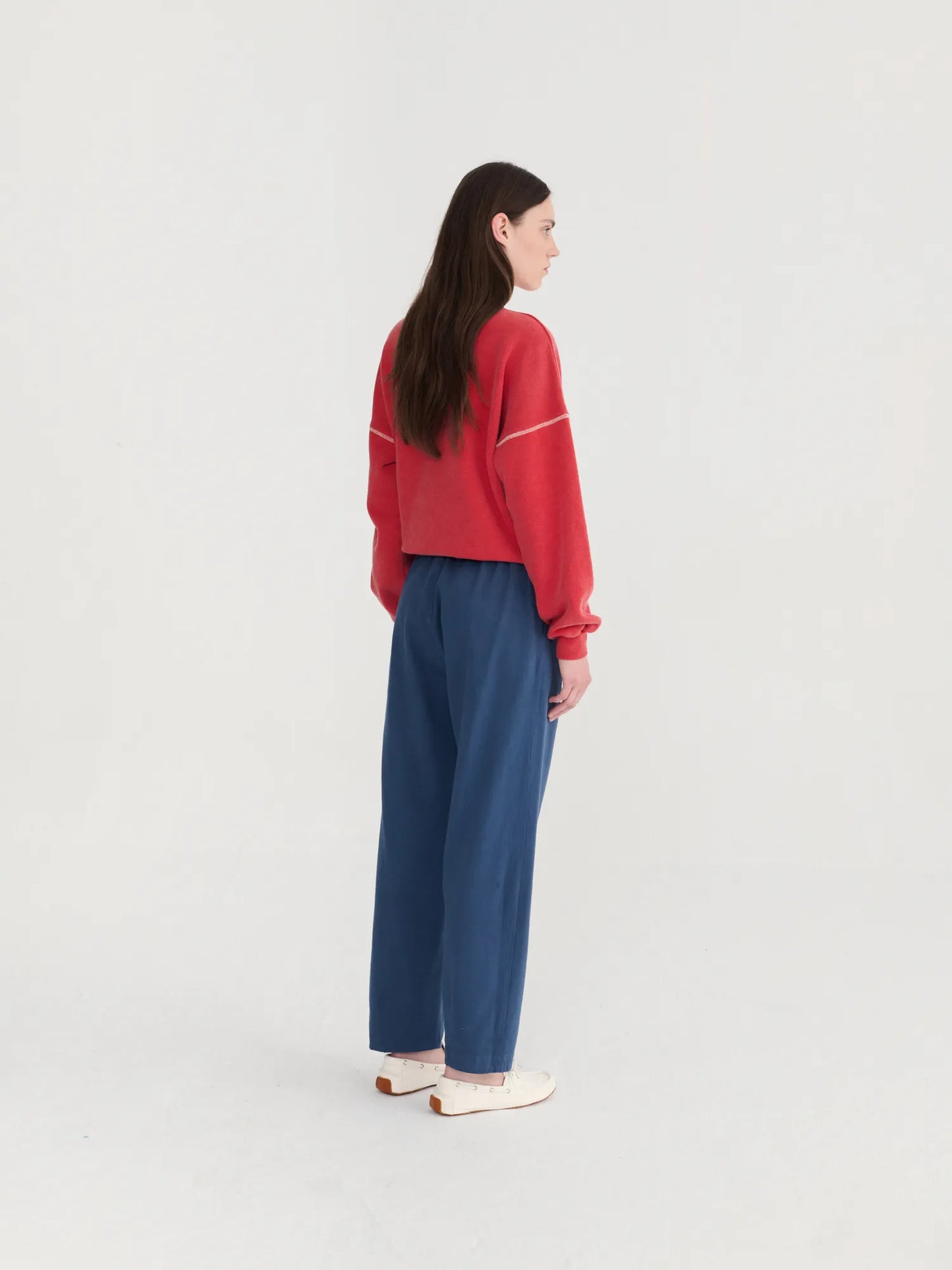 Pleated straight leg trousers