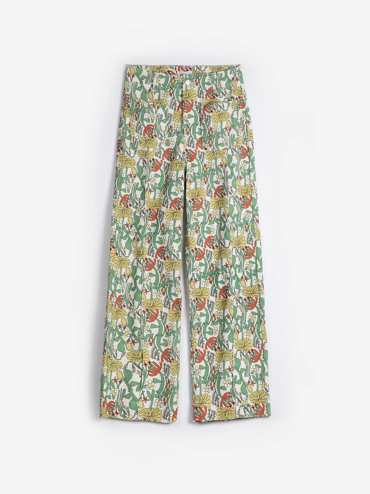 Color Herbalists pattern twill cropped pants