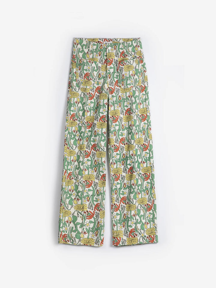 Color Herbalists pattern twill cropped pants