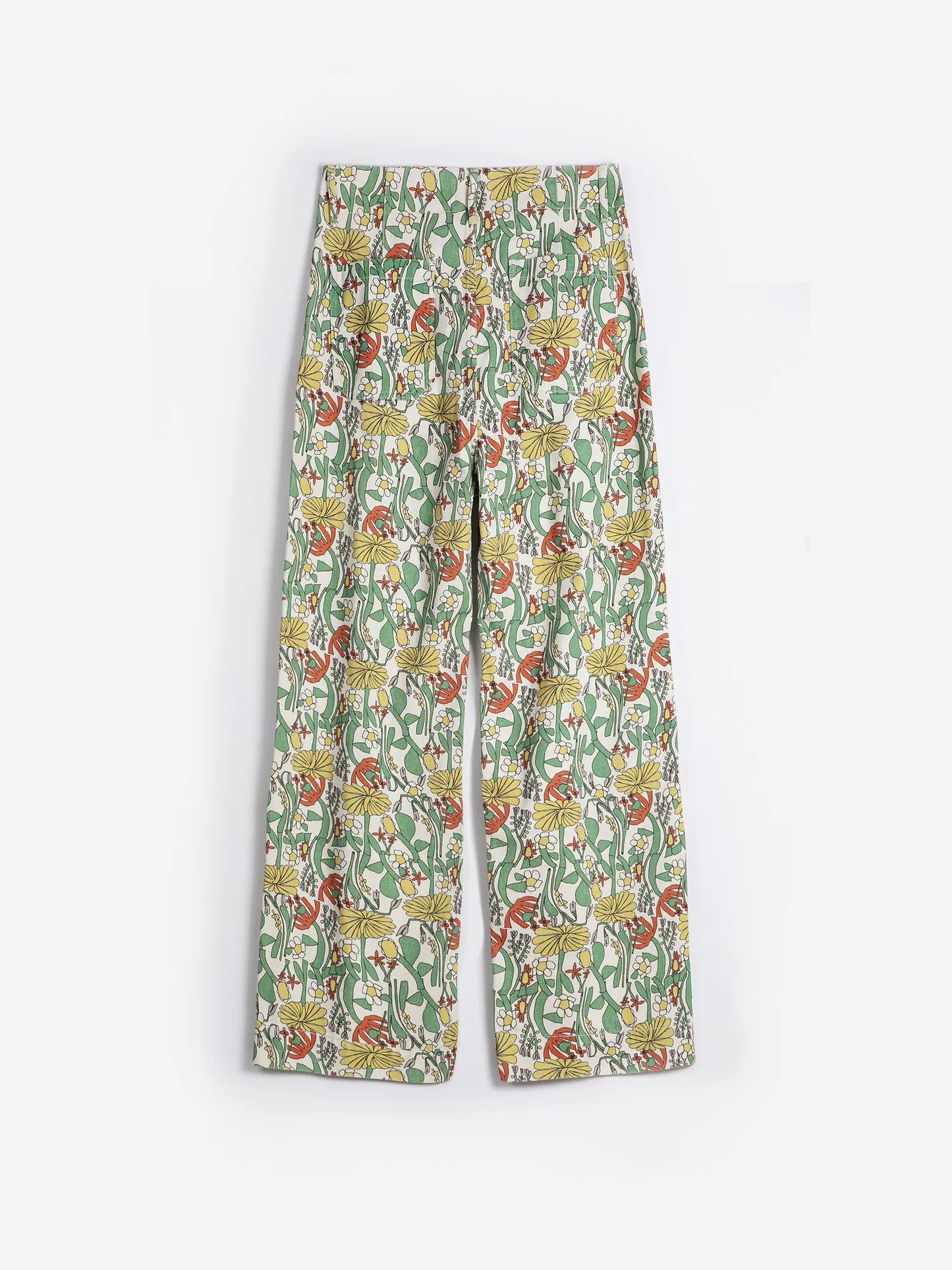 Color Herbalists pattern twill cropped pants