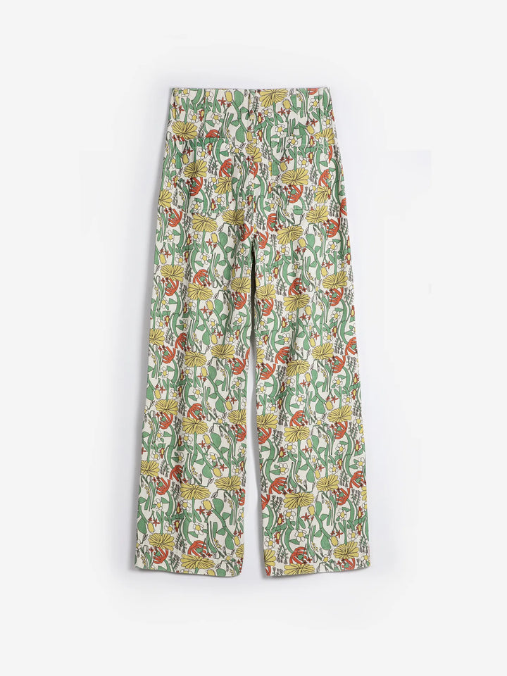 Color Herbalists pattern twill cropped pants