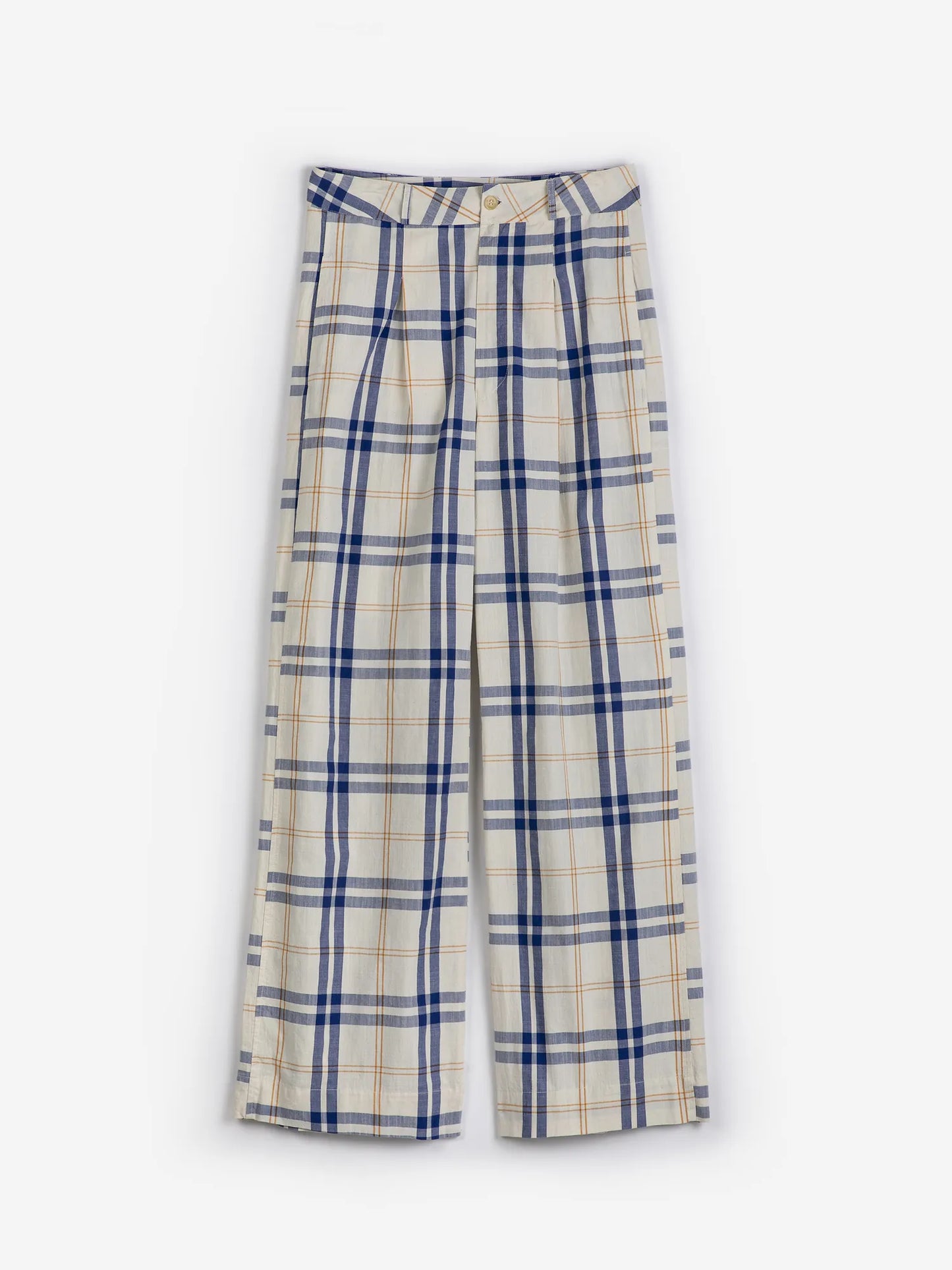 Fun Tartan twill wide leg pants
