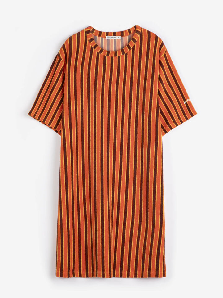 Striped terry short dress