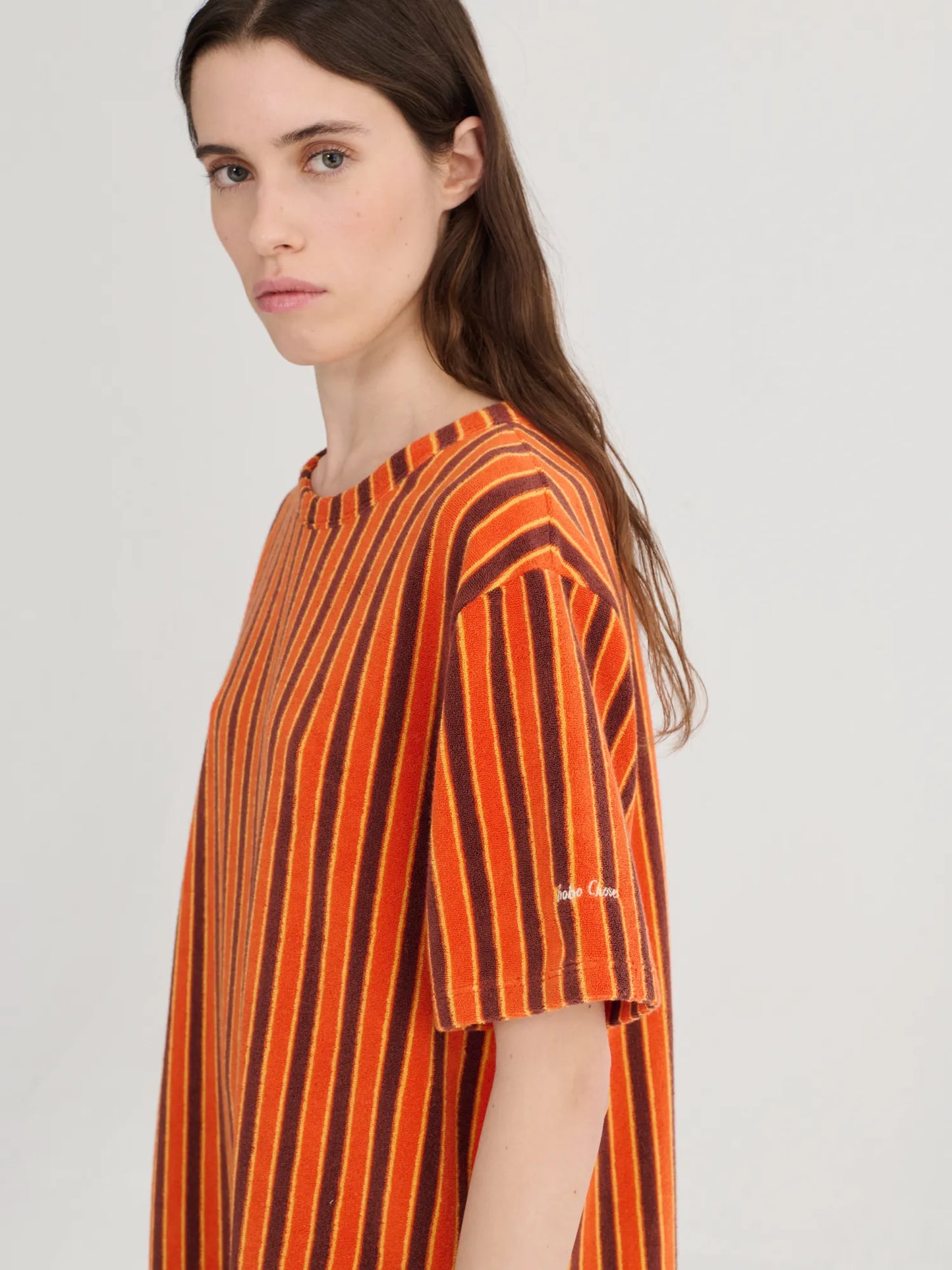 Striped terry short dress